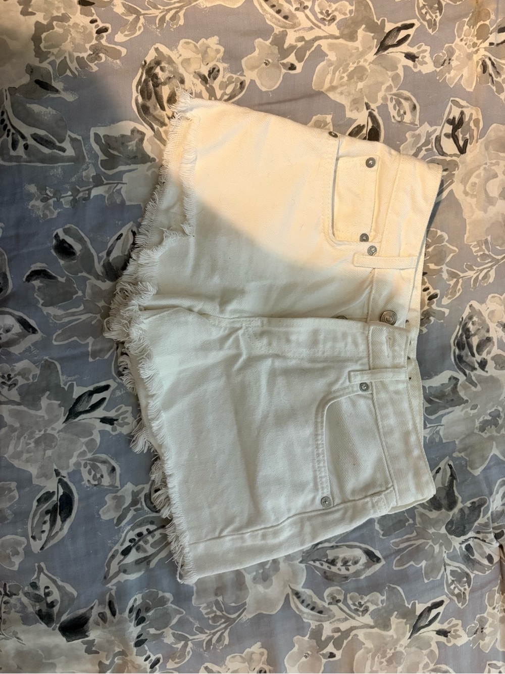 Women’s White Frayed Hem Denim Shorts/Brand: We The Free